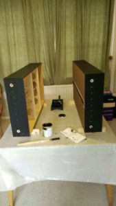Blackboard paint applied to straight boards